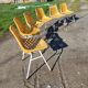 6 chaises de jardin vintage fer et plastic orange