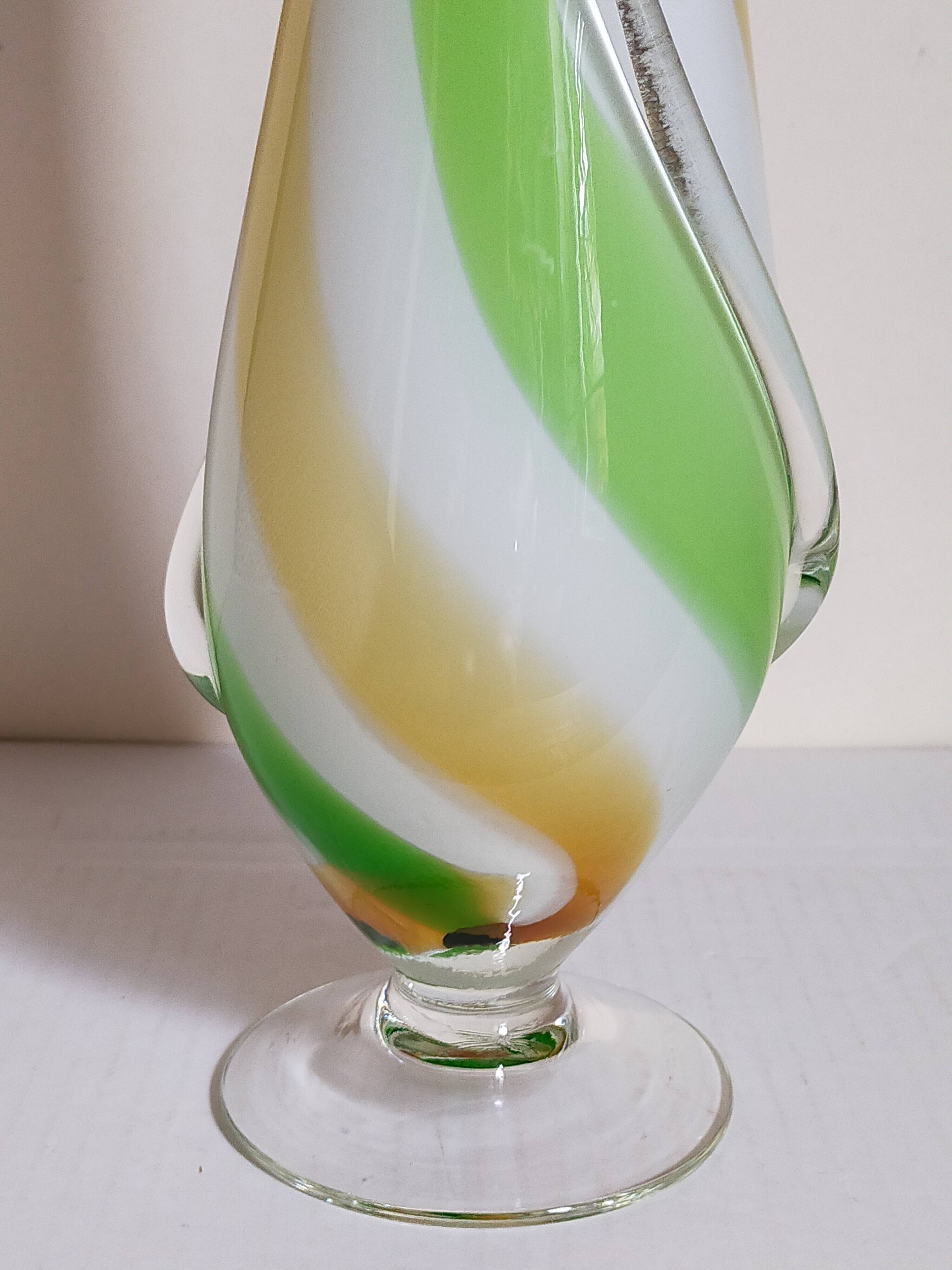 Vintage two-tone glass vase 39 cm