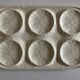 Gien earthenware white slip dish 1970