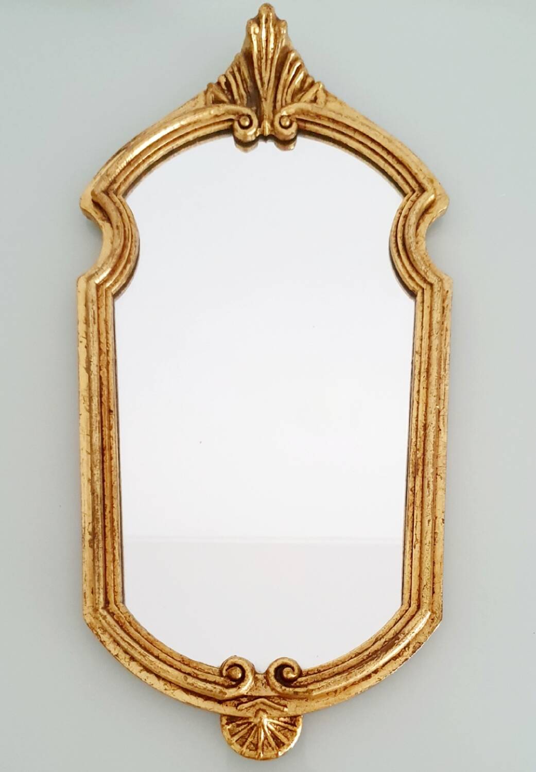 Gold leaf gilded wooden mirror
