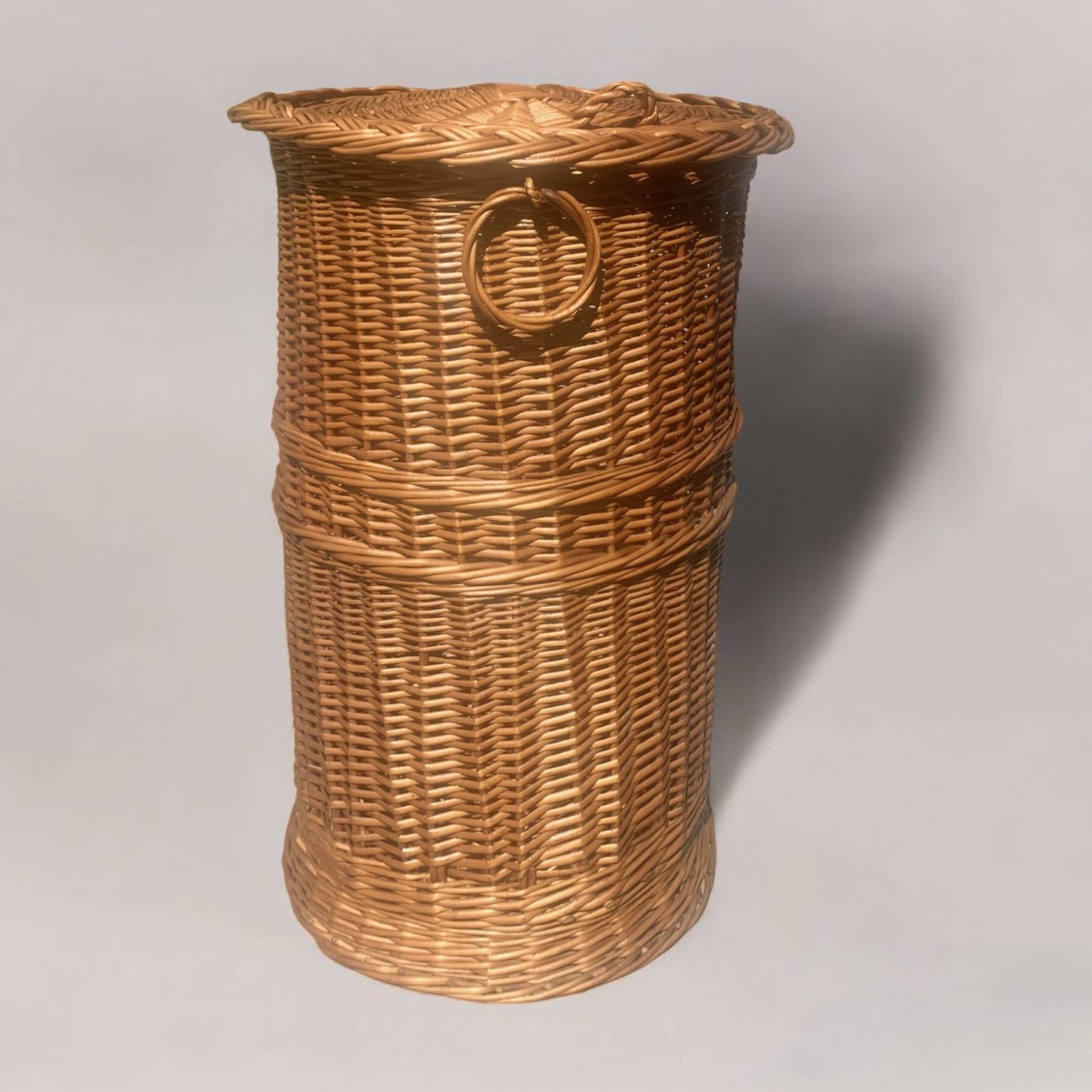 Vintage wicker laundry basket