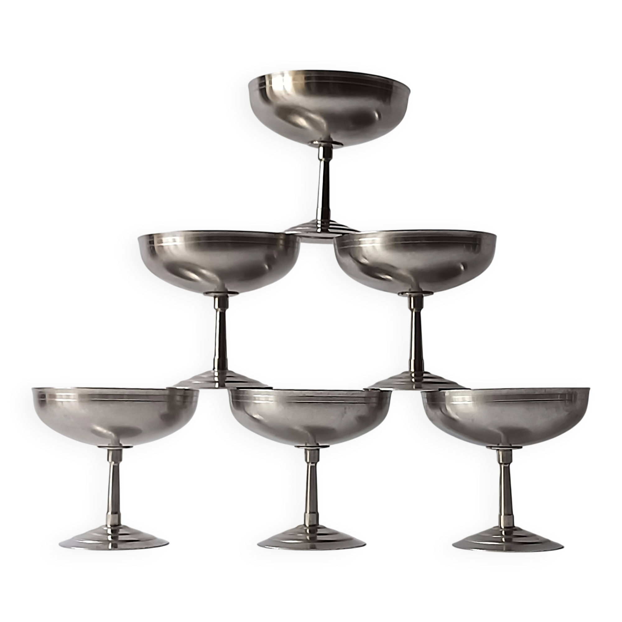 6 cups by Letang & Remy vintage design France