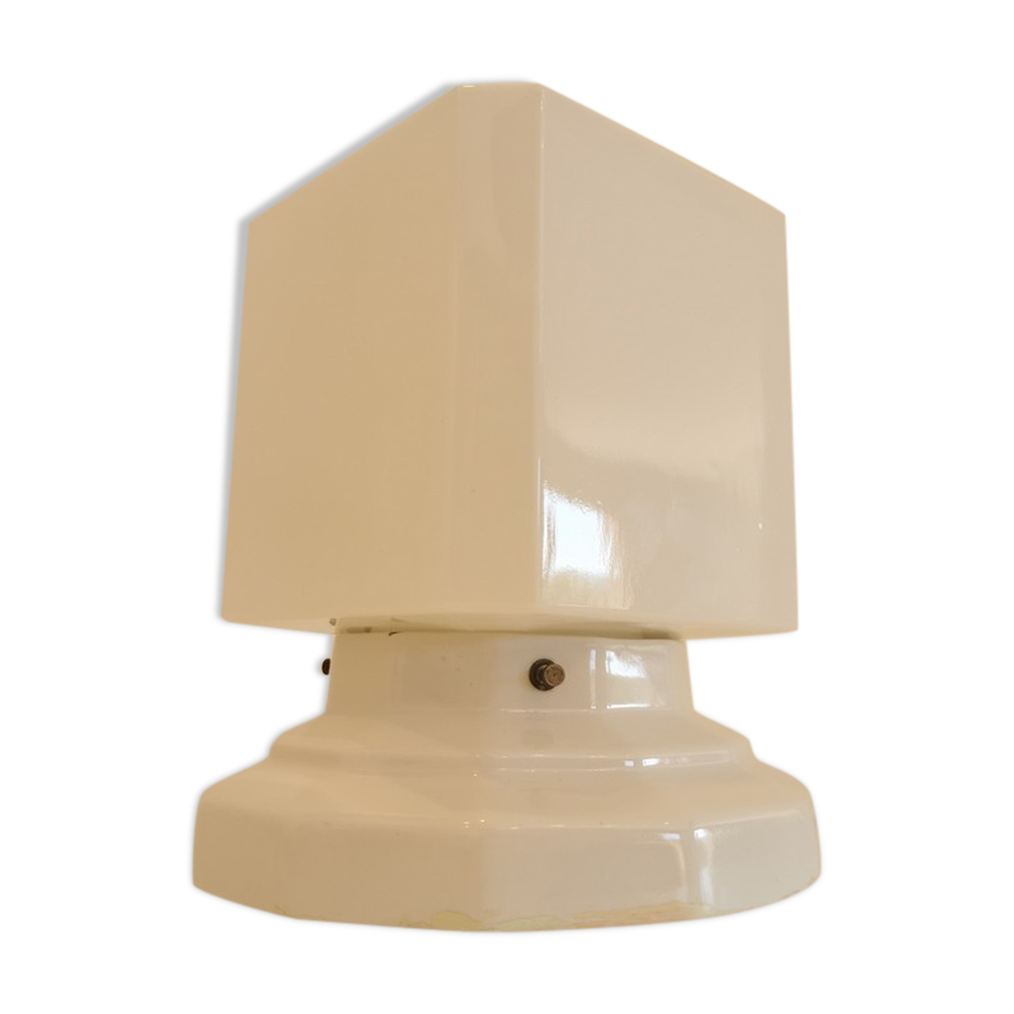 White Art Deco table lamp