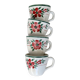 4 tasses à café antiques faïence – Creil & Montereau HBCM « Simone »