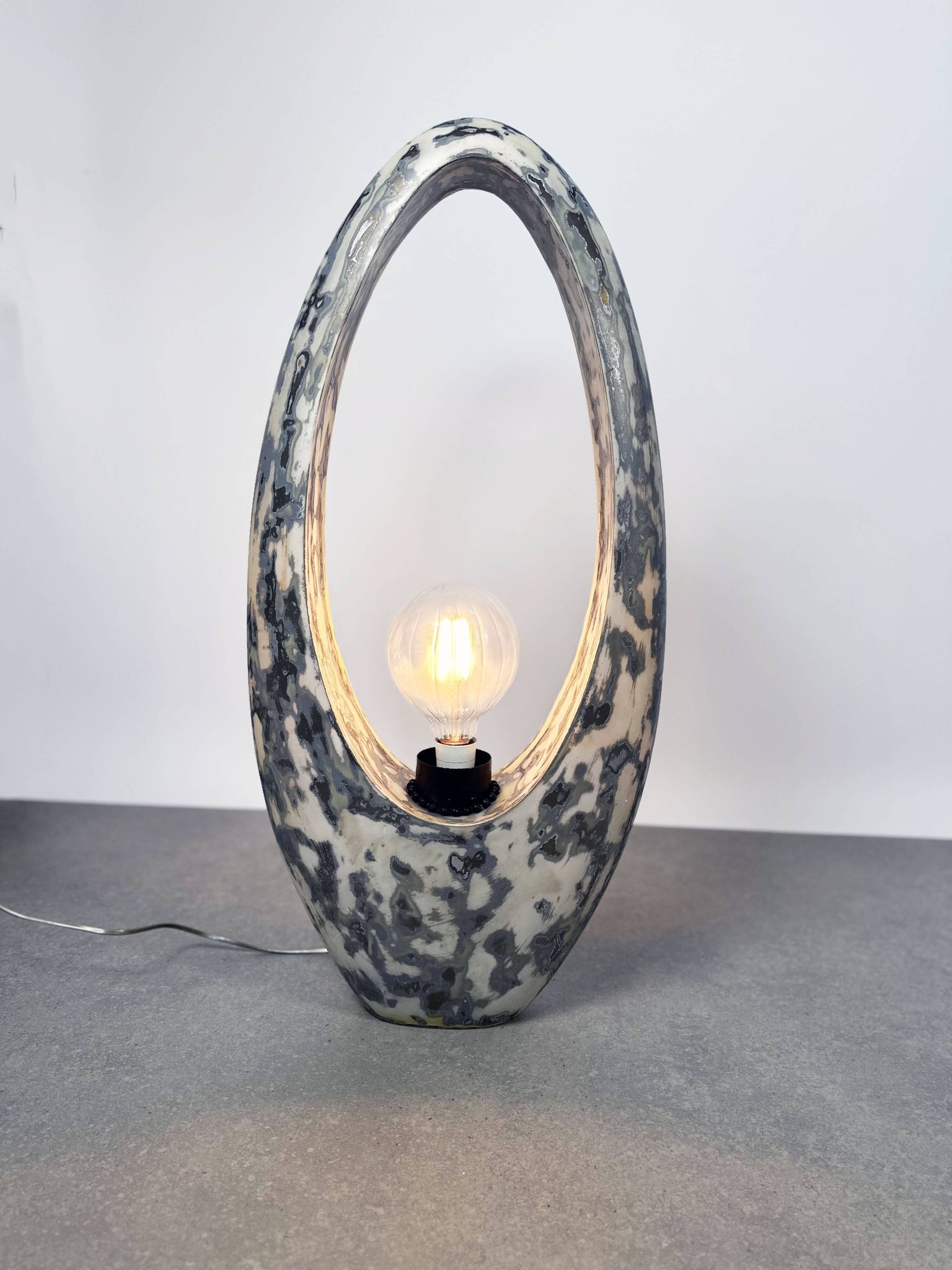 Tall sculptural fiberglass lamp, France, 1970s