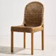 Oak and rattan chair, set of 4