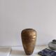 Antique brass and engraved copper vase – 18 cm