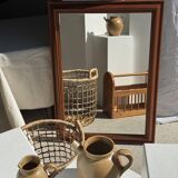 Rectangular mirror with wooden frame 88x62