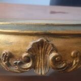 Shelf in wood and gold paint