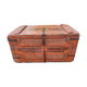 Antique painted wooden wedding chest from the 19th century.