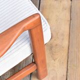 Original Scandinavian armchair, upholstered, beige corduroy, 1960s