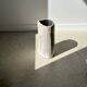 Petrified wood side table white tower black heart H:36cm D:17cm
