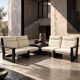 Modular brutalist living room set – 4 armchairs + table / Germany 1970