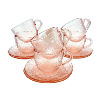 Six cups Arcoroc Rosa