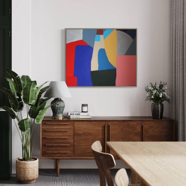 Colorful abstract art 100x80cm on stretched canvas by Bodasca