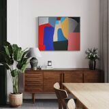 Colorful abstract art 100x80cm on stretched canvas by Bodasca