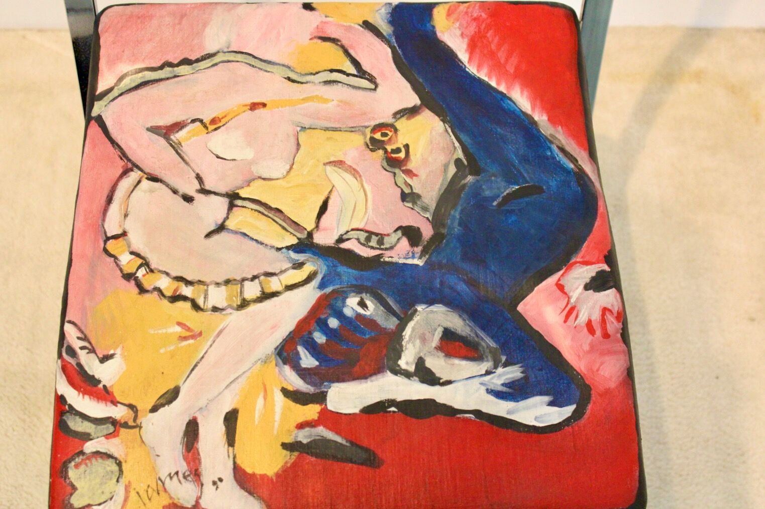 One off Hand painted set of four ‘Luisa’ Dining Chairs by Marcello Cuneo