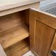 Vintage shallow Parisian sideboard renovated in solid oak 1950.