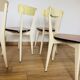 4 wooden chairs and formica kitchen