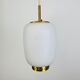 Scandinavian suspension Kina by Bent Karlby for Lyfa 1960 opaline brass