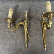 Pair of wall sconces in Louis XVI style. Solid bronze.