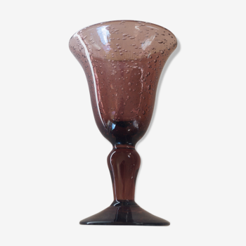 Vase en verre bullé