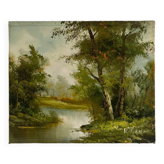 Petit tableau ancien sur toile