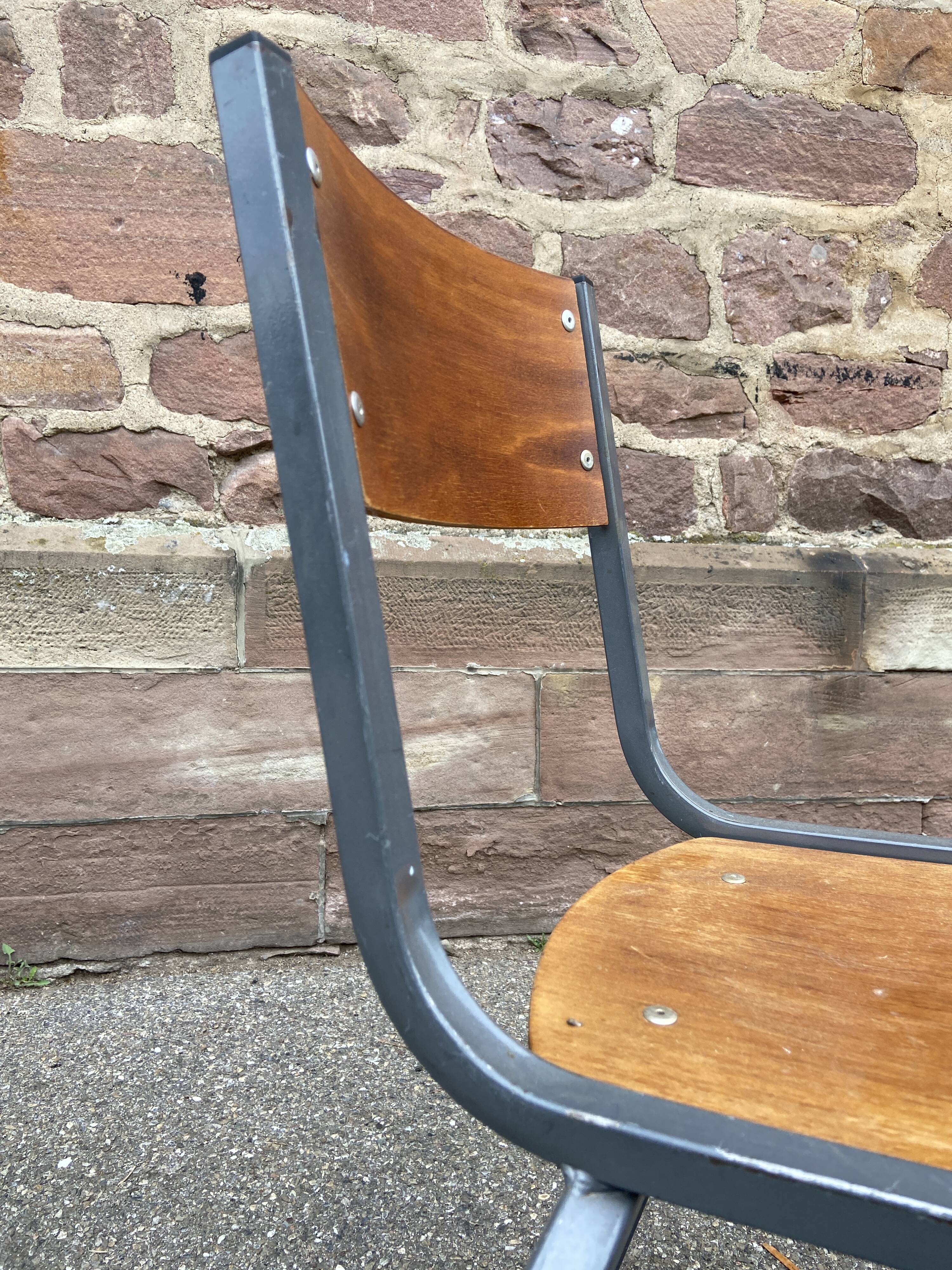 Pair of Mullca Delagrave School chairs 1960s