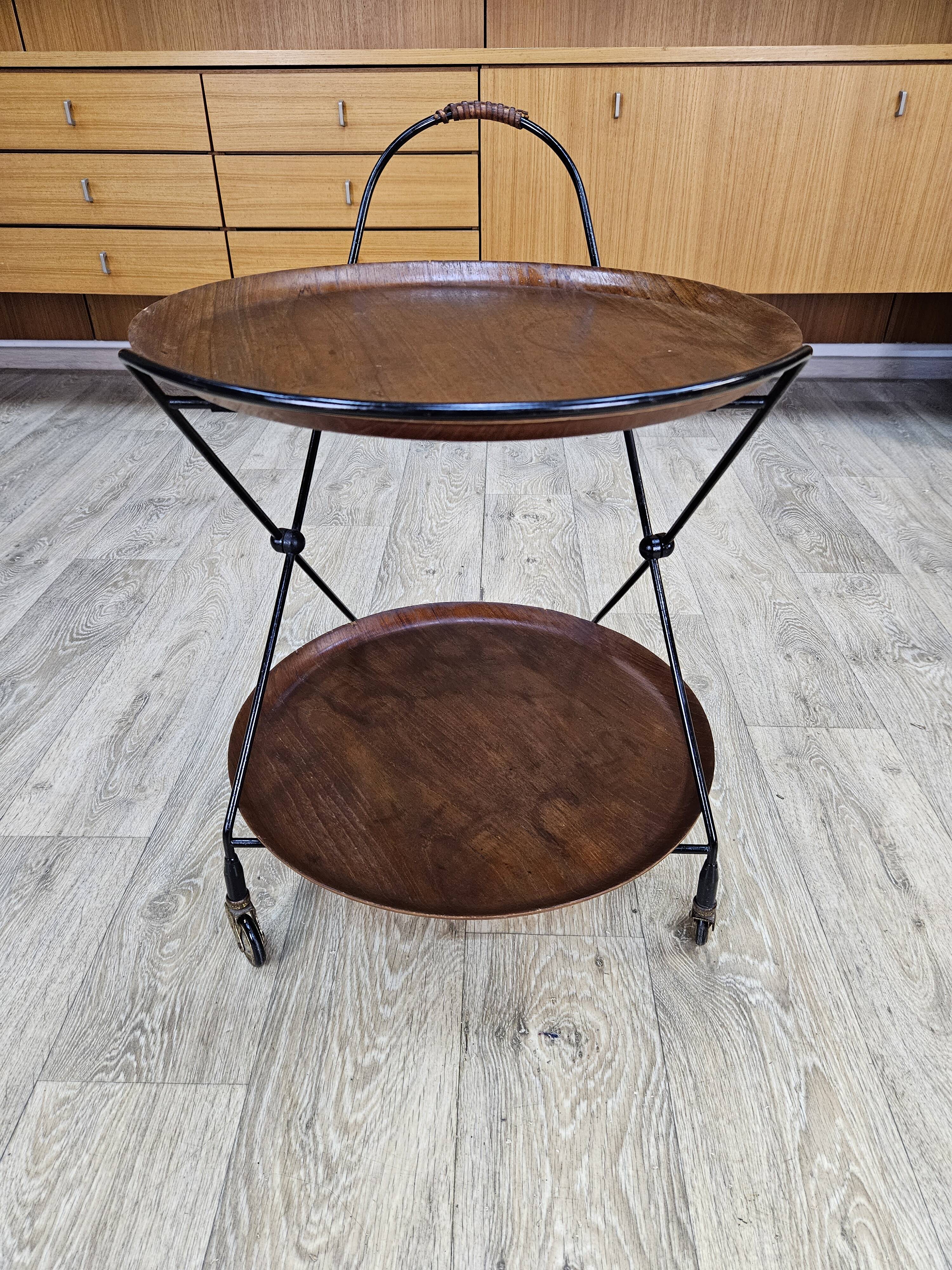 Bar cart, åry fanérprodukter, nybro, teak, sweden, 1960s
