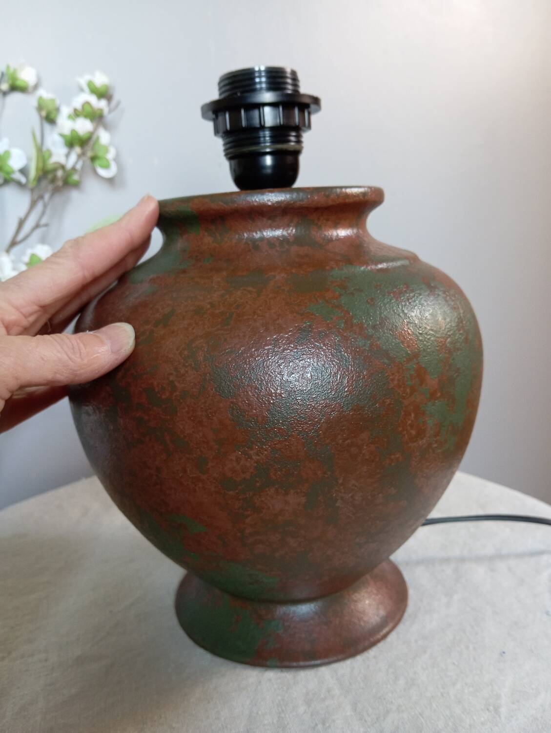 Vintage, aged copper metal lamp base