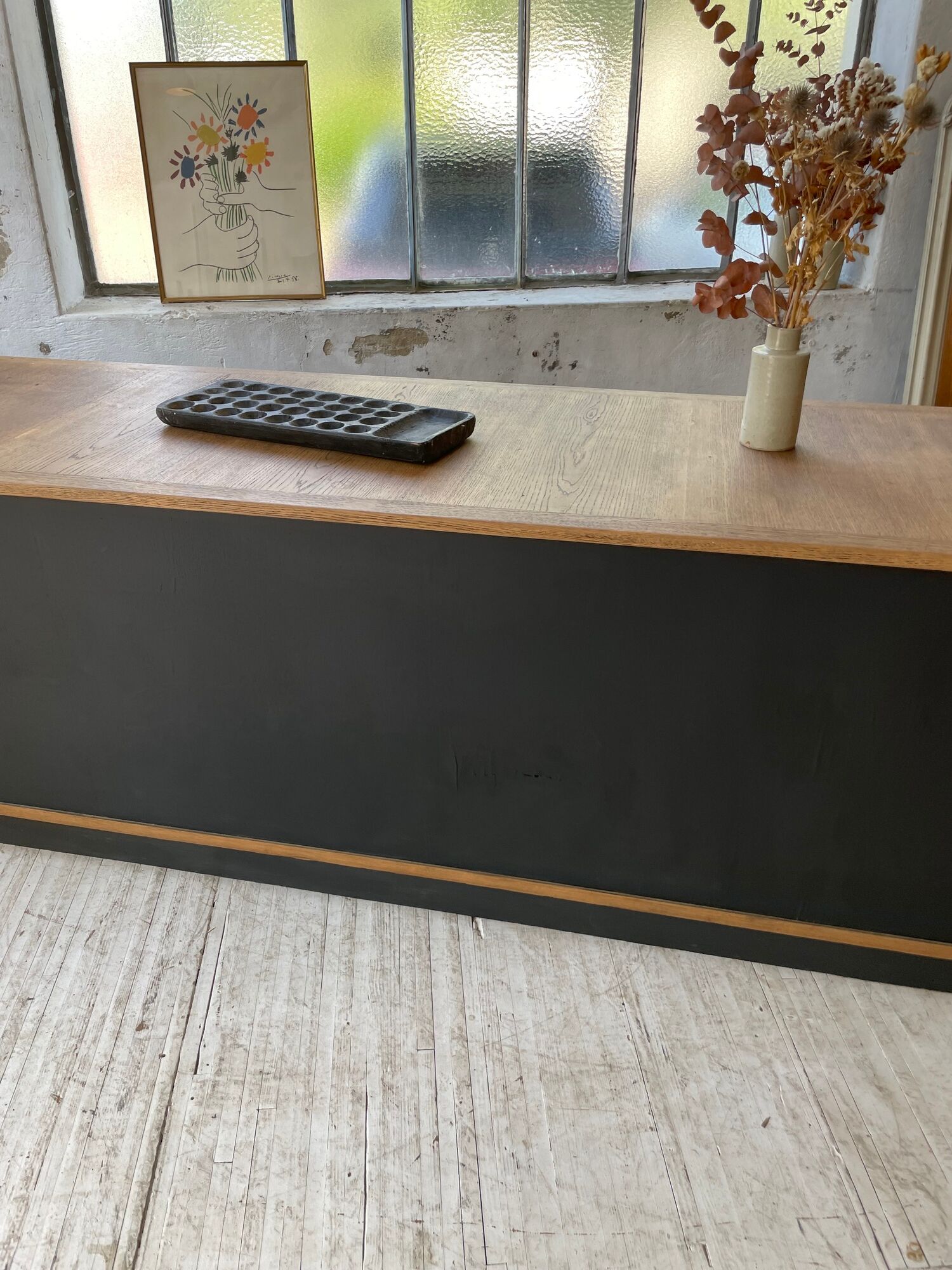 Two-sided counter sliding doors oak XXL 4m enfilade