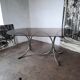 Large chrome and smoked glass table from the 70s