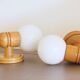2 vintage wooden wall lights ALLIBERT model CYPRIA