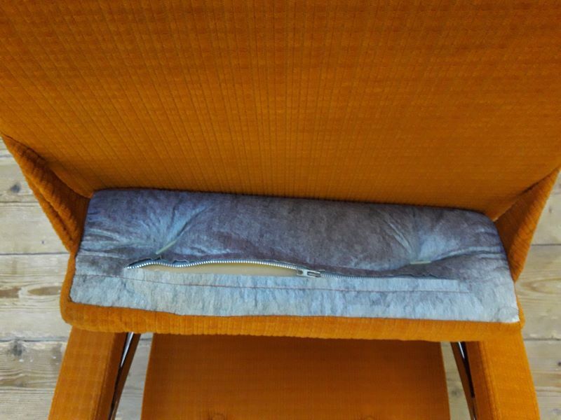 Deckchair Lama chrome vintage fabric