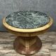 Art Deco table in wood, copper and marble – circular top – around 1930