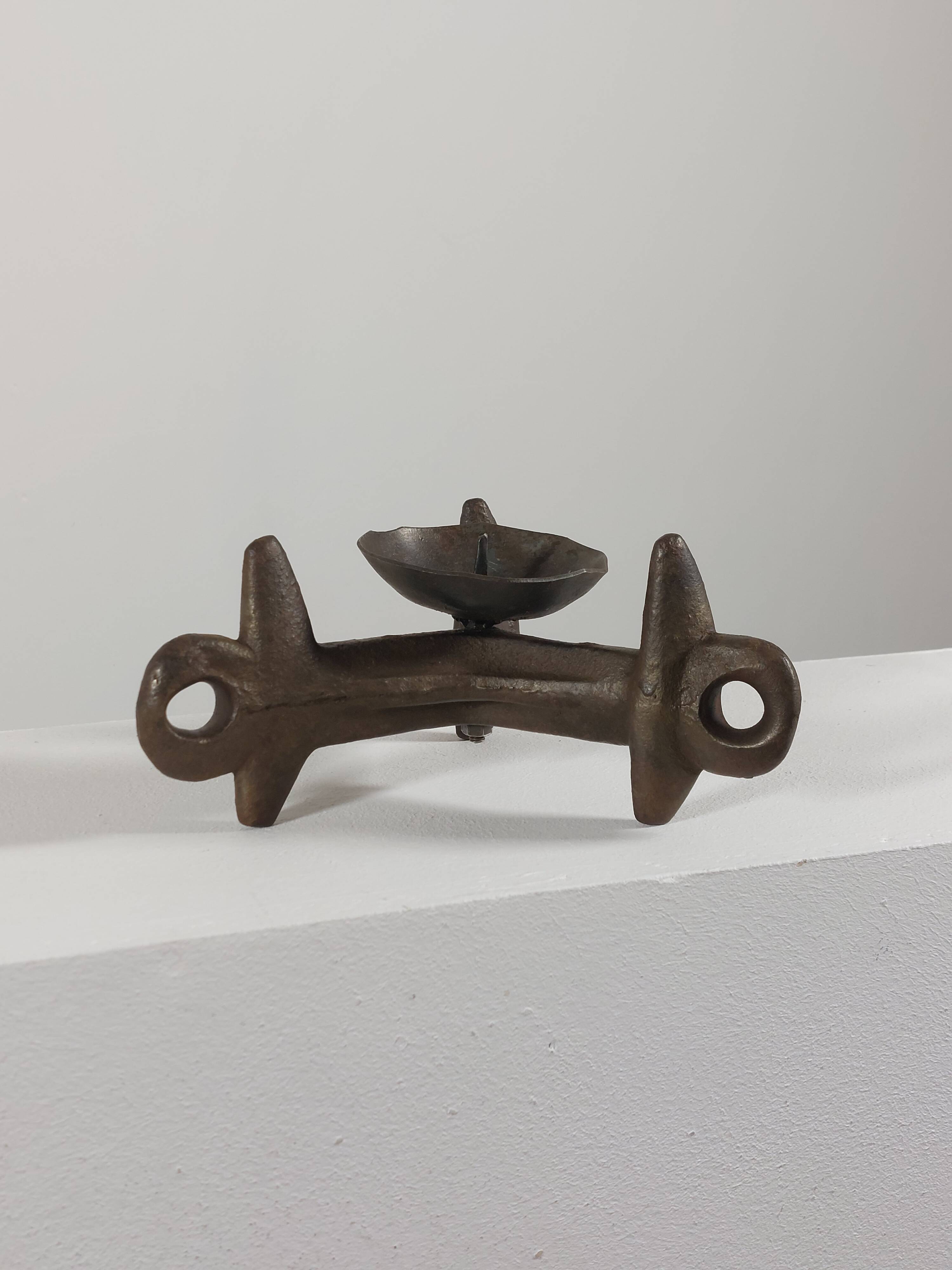Unique vintage brutalist candlestick.