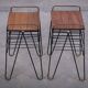Vintage Teak Side Tables with Metal Frame, Denmark, 1960s, Set of 2