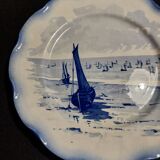 Sarreguemines earthenware plate with Marine decor late 19th century early 20th century