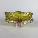 Bohemian art glass bowl/ashtray by josef hospodka, 1960's