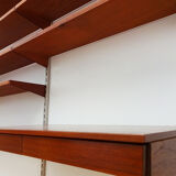 Kai Kristiansen Danish mid century compact floating teak wall unit and shelving set