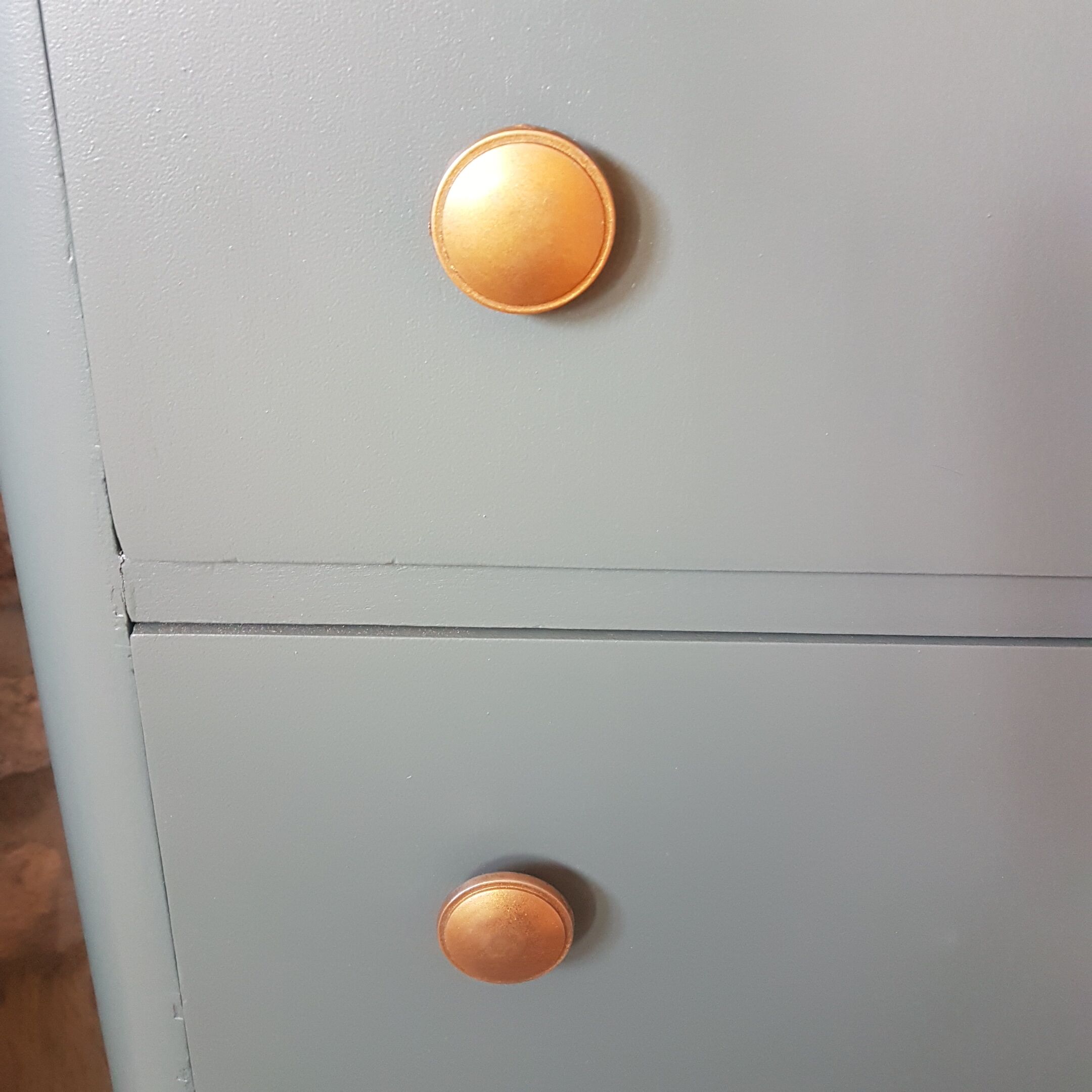 Commode art déco vert bleu poignées patinÉes
