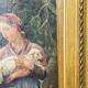 Oil painting on panel of a shepherdess with lambs after J.B. Hofner X