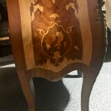 Curved commodus, tomb, Louis XV style, in marquetry, 3 drawers