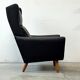 Leather Wingback Chair, Denmark 1970s, Vintage, Mid-C Modern