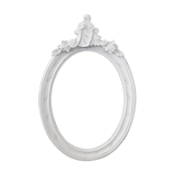 Old oval frame patinated white