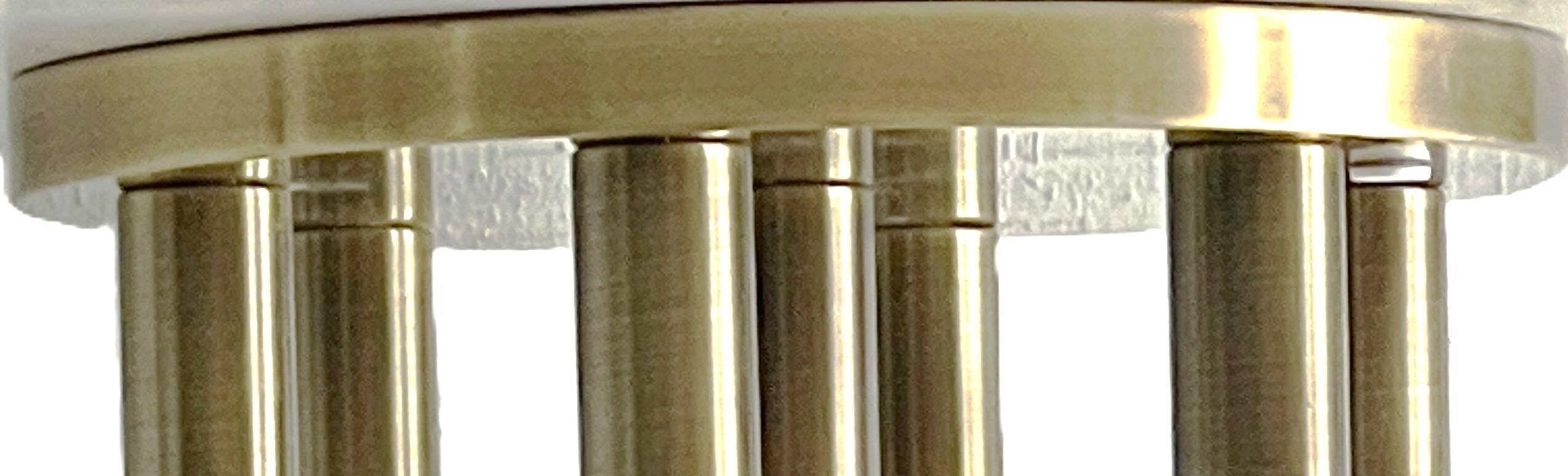 Mid-century ceiling light, brushed brass by Solken Leuchten, 7 lamps.