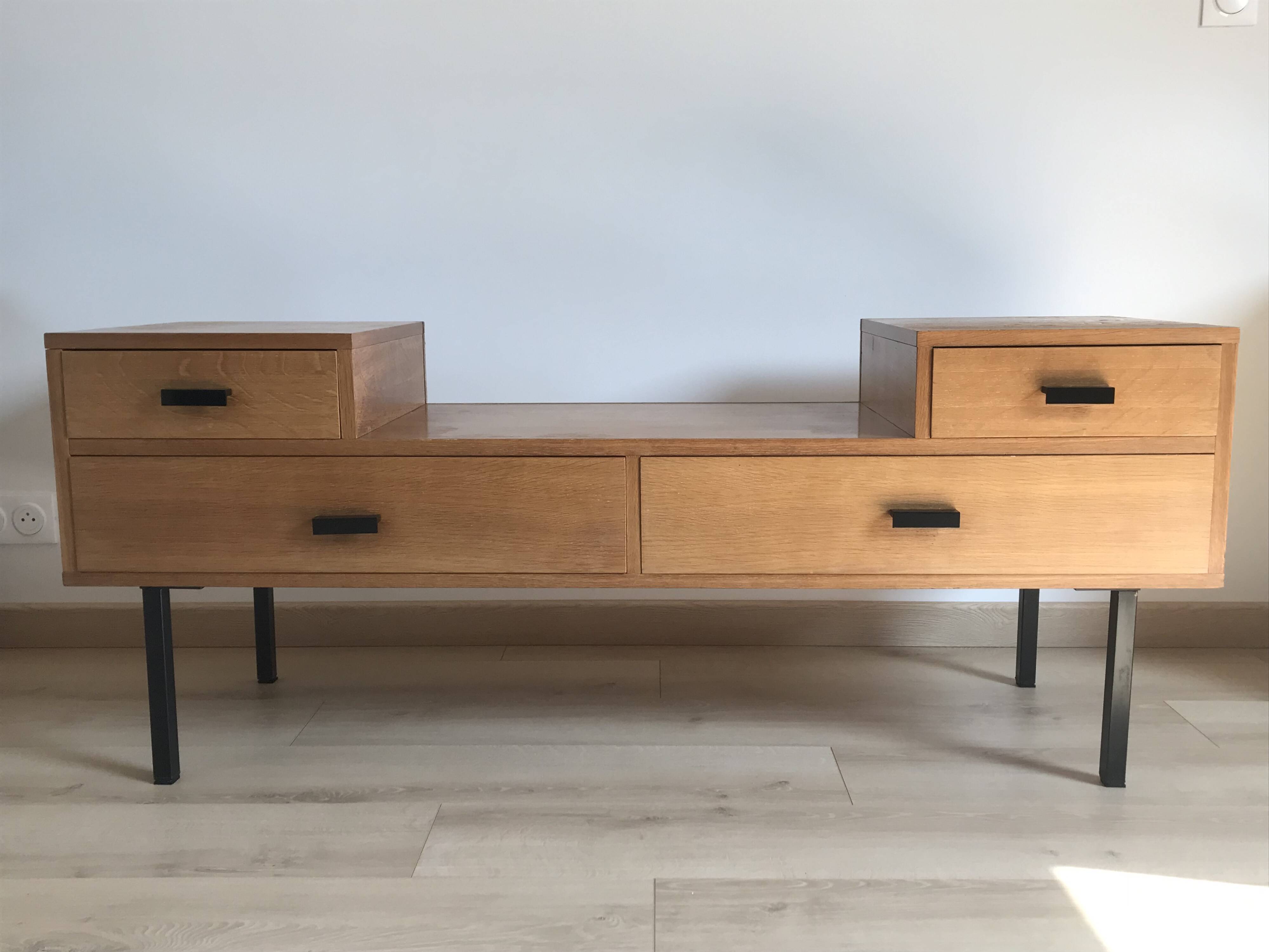 Vintage 1960s dressing table with long drawers