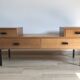 Vintage 1960s dressing table with long drawers