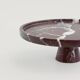 Marble cake stand in Rosso Levanto.