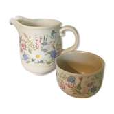 Vintage milk jug and sugar bowl set by Poole Pottery England 1980